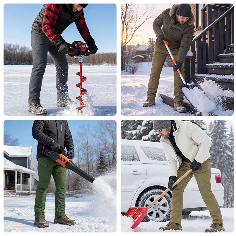 HOMUG Men's Fleece-Lined Tactical Cargo Pants, Windproof Warm Work Pants with Multi-Pockets, 320g Fabric, Regular Fit Outdoor Pants for Fall & Winter