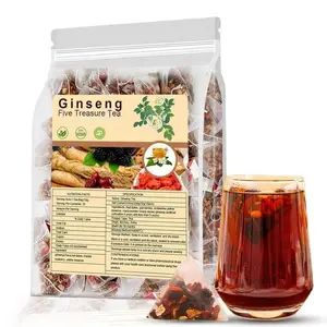 30bags  Kidney Tea Formula Ginseng Five Treasure Tea Combination with Wolfberry and RedDate - Men's Herbal Tea for Health and Wellness Beverage Natural Organic Cleanse goji berry