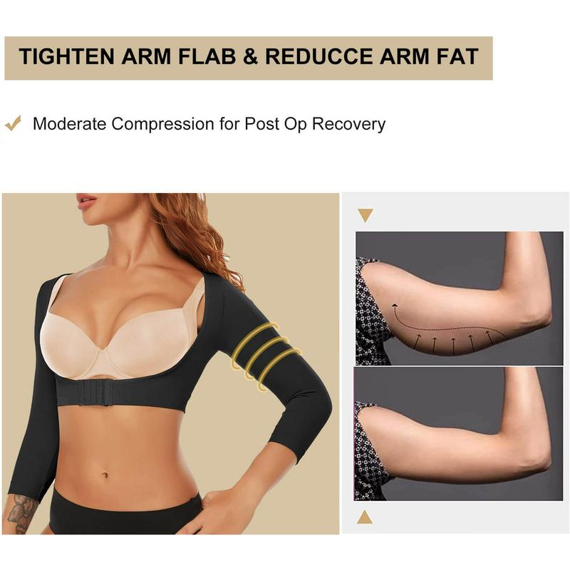 Women Arm Shaper Post Surgery Arm Lipo Compression Sleeves Arm Faja Front Closure Shapewear
