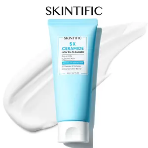 SKINTIFIC 5X Ceramide Low pH Facial Cleanser 5 Types of Ceramides Amino Acid Surfactant Sodium Cocoyl Glycinate Hyaluronic Acid Niacinamide Low pH Gentle Non Irritating For Sensitive Skin