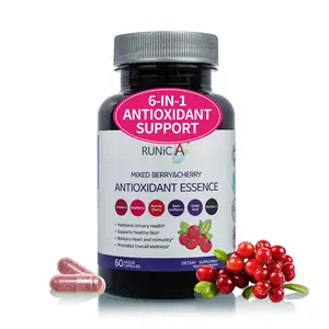 RUNICA 6X 6-in-1 Mixed Berry & Cherry Antioxidant Supplement - Urinary Tract Health & Immune Support for Women