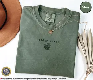 Comfort Colors Mildly Feral Raccoon Tee - Sarcastic Weird Girl Shirt