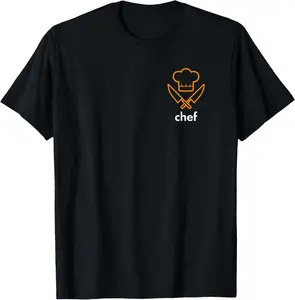 100% Cotton Chef chest pocket knife t-shirt. Kitchen, cooking, food tee T-Shirt