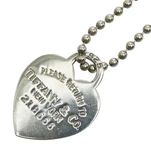 Pre-owned Tiffany & Co. Sterling Silver 925 (Ag925) Small Leather Goods Tiffany Return to Tiffany Heart Tag SV925 Long Necklace