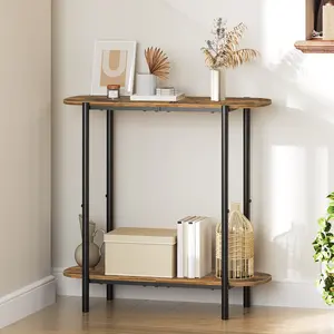 YATINEY 29.5" Narrow Console Table, 2-Tier Small Entryway Table, Thin Sofa Table with Shelf, Behind Couch Table, Display Table, for Living Room, Hallway, Entryway