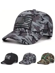 2026 New Baseball Hat American Flag Camouflage Printing Hip Hop Skateboarding Hat Outdoor Sports Sunshade Hat Unisex Breathable Mesh Hat, Adjustable Snapback Cap