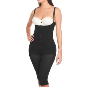 Fajas Colombianas BodyFlex, half-covered back gird; open bust Long Leg Ref 008, Stage 2 and Postpartum Body Shaper with Silicone Lacing for Daily Wear - Lipo Reduction Faja Etapa 2 - 2 Hooks, Tummy Tuck Faja 5008