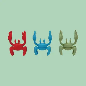 Silicone Crab Shaped Lid/Spoon Holder, 3 Color Options