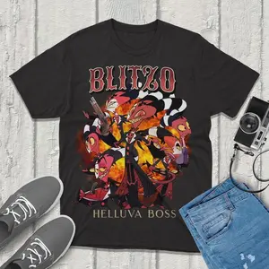 Blitzo Helluva Boss T-Shirt: Stylish Trendy Apparel Featuring Your Favorite Characters! High-Quality Fabric Perfect gift for Fans!