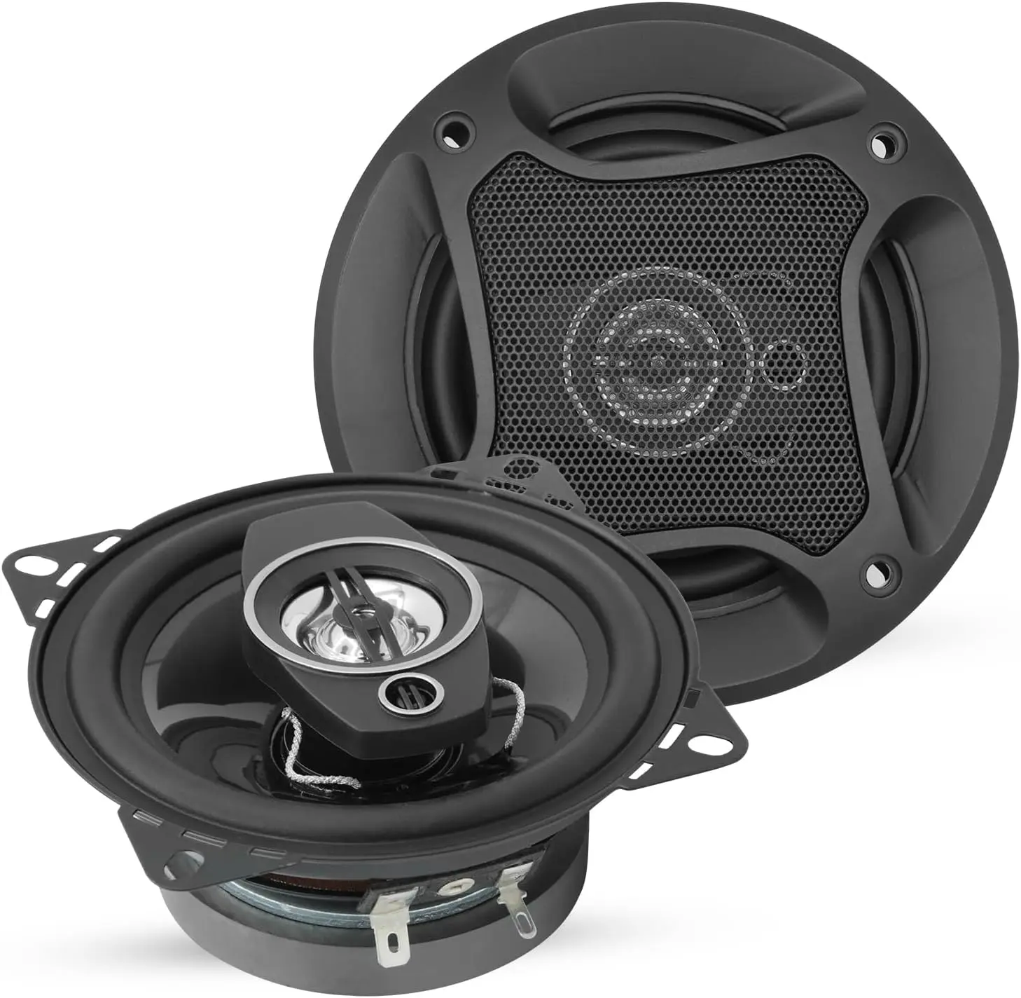 5 CORE 4 Inch 2 Way Coaxial Car Door Speakers 250W Pair with Tweeter Component Driver for Vehicle Door or Side Panel Mount Universal Fit