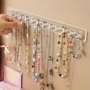 1pc 12 Diamond-Shaped Hooks - Wall-Mounted Jewelry Organizer, Perfect Gift for Women and Girls