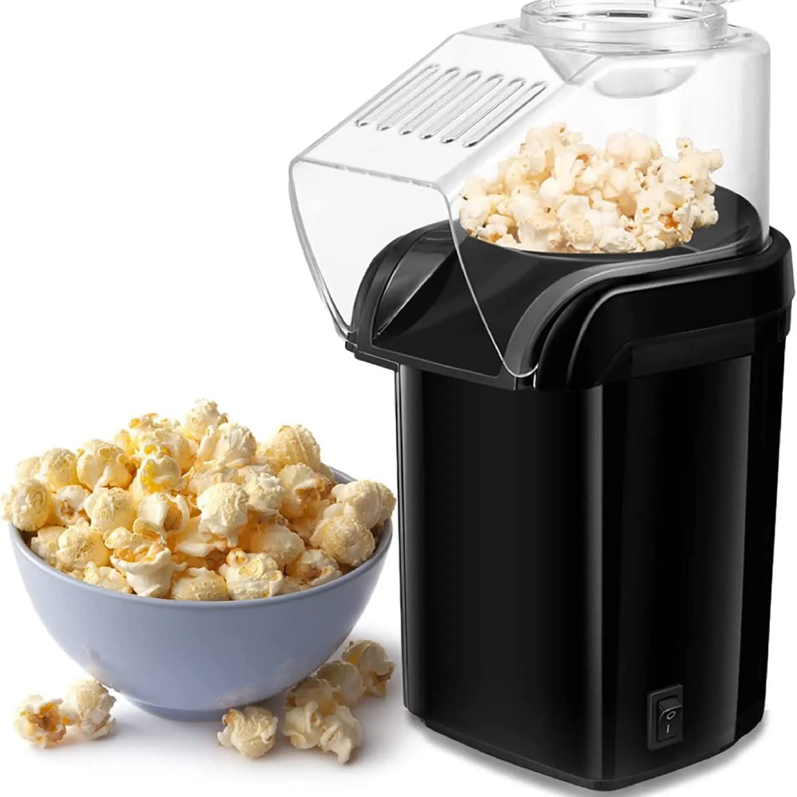 Home Hot Air Popcorn Maker Machine - Oil-Free Snack Maker, Fast-Acting, with Measuring Cup, Ideal for Movie Night, Watch Party, Dorms, Small Batch Coffee Bean Roasting