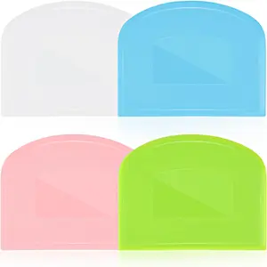 4 count  Scraper, Flexible Dough Scraper, Dough Scraper for Sourdough, Multifunctional Kitchen Scraper Tool, Baking Scraper, Bread Dough , Cake Smoother for Icing (White, Green, Blue, )