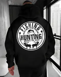 Fishing Solves Most of My Problems Hunting Solves the Rest Hoodie – Vintage Outdoors Fishing Hunting T Shirt for Men – Rustic Sportsman Graphic Sweatshirt