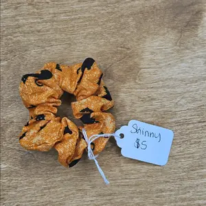 Skinny Orange & Black Cat Scrunchie