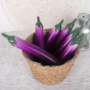 3 pieces of realistic vegetables with elasticity and no deformation. Model of fake eggplant for decorating hotels, rural photography props, home decoration items, kitchen vegetable ornaments. For Halloween, Christmas, Harvest Festival, Thanksgiving party