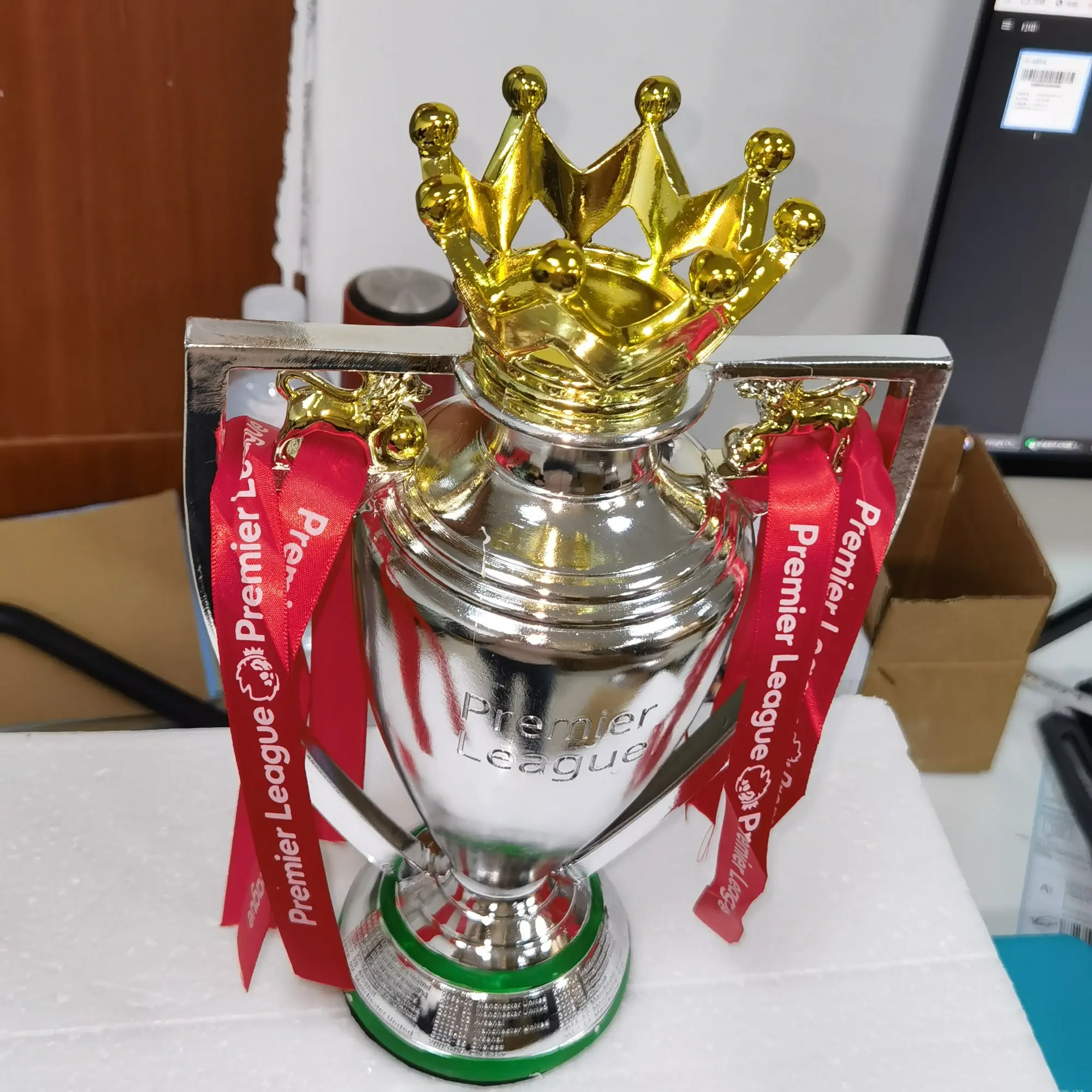 Premier League Champions Trophy, 33cm Resin Football Cup, World