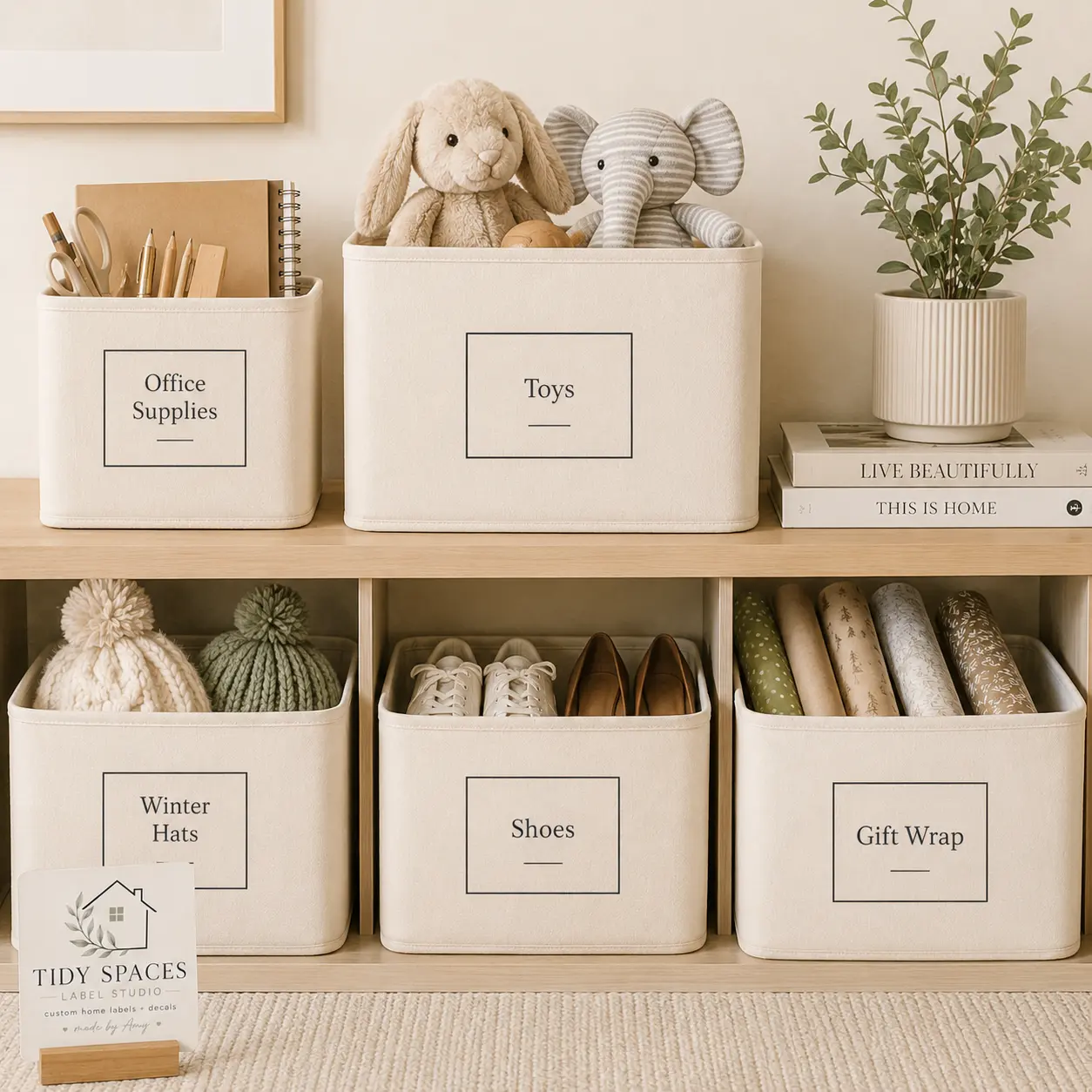 Custom Storage Bin Labels for Totes, Closets & Home Organization