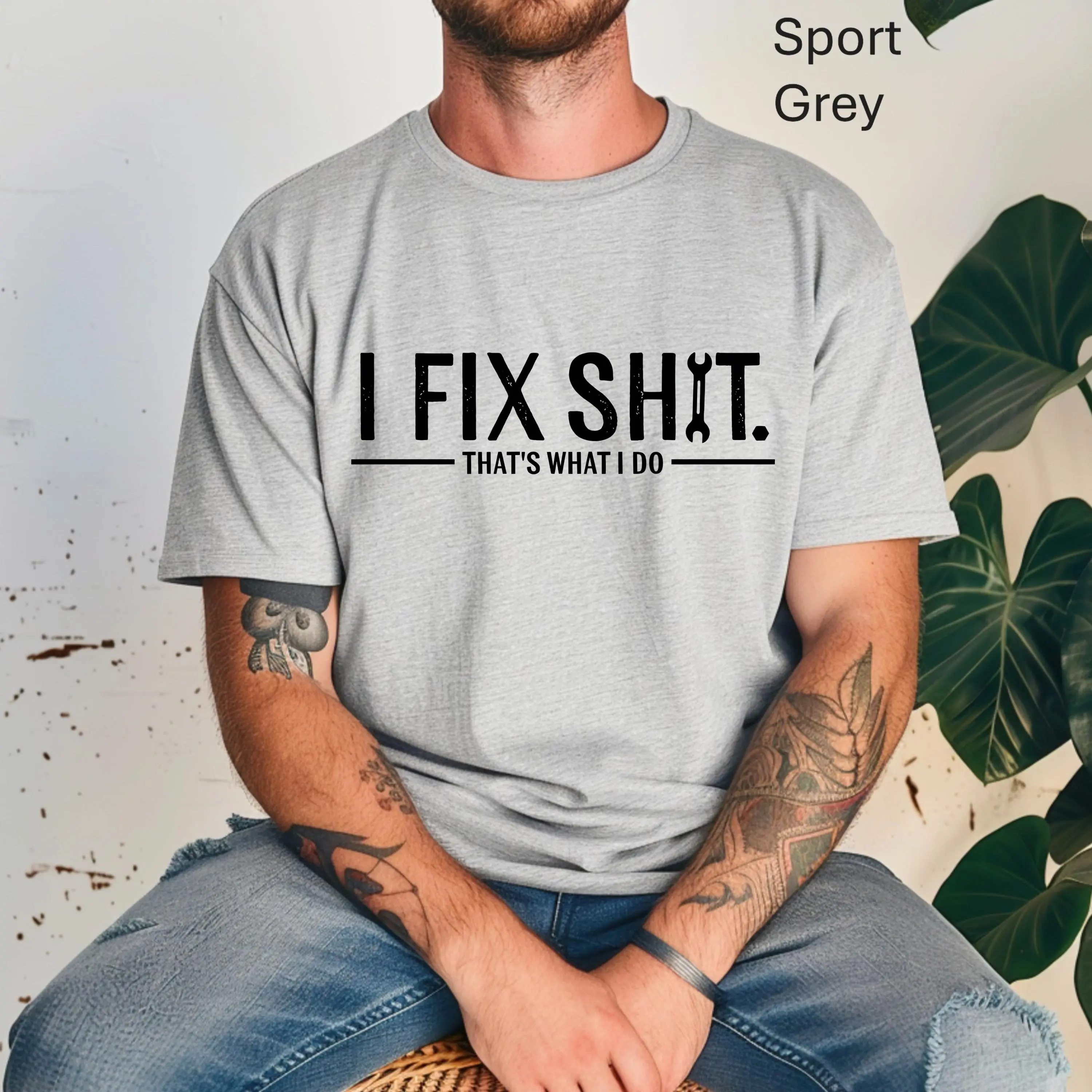 Women's Cotton Fabric Short-Sleeve Raglan Tee - "I Fix Shit That's What I Do" Print, Unisex-Friendly, True to Size Funny Repair Technician Casual Top
