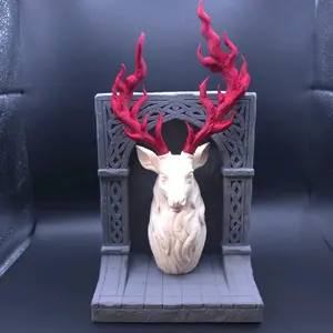 Antlers of Ember Book Nook - ToG Inspired Decor Artistic with Customizable Red Antlers for Fantasy Book Lovers