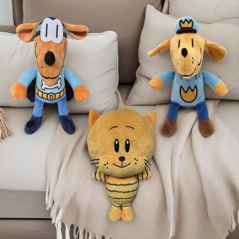 25cm Dog Man Plush Toys Dogman Soft Stuffed Doll Cartoon Petey the Cat Puppy Chief Plushie Animals Figures Birthday Gifts