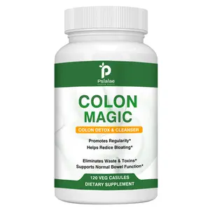 Pslalae - Colon Cleanse Detox Formula Capsules, Daily Constipation Relief Supplement Gut, Belly, Stomach, for Intestinal Bloating & Fast Digestive Cleansing, 120 Capsules