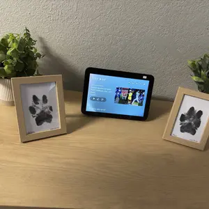 4-Pcs Paw Print Kit + 2 Photo Frames, Mess-Free Paw Print Ink Pad for Dogs & Cats,  Clean Touch Ink Pad, Dog Paw And Nose Print Kit, Keepsake Gift For Pet Dogs And Cats, Memorial Gift For Pets,Pet Paw Print Memory Keepsake imprint card