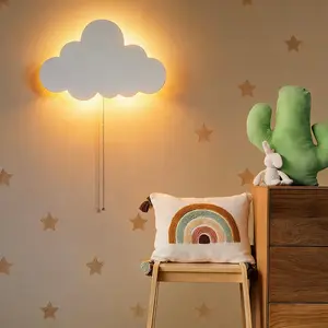 LED Cloud Wall Light, Battery-Powered Bedroom Lamp, Warm Bedside Wall Light, Home Decor Light, Ideal Gift for Family