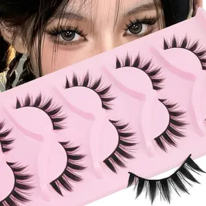 5 Pairs Cartoon Natural Eyelashes, Precise One-Piece False Lashes, Easy to Wear and Remove, Reusable, Suitable for Beginners