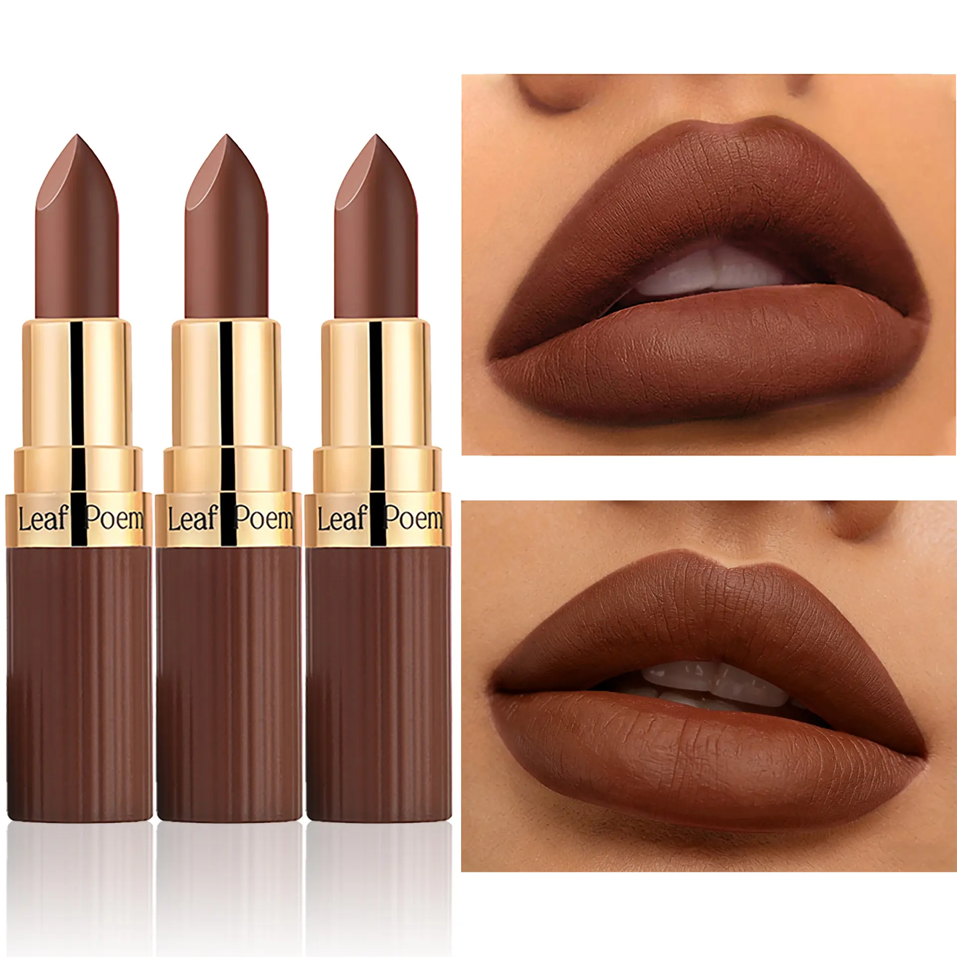 3pcs Multi-Pack Matte Lipstick Cosmetic - Longwear Lip Stain, Waterproof, Transfer-Proof, High Pigment Velvet Finish, Non-Drying Formula, All Skin Types, for Halloween Costume Makeup & Daily Wear - Bold Makeover Looks, Lip Products, Lip Combos