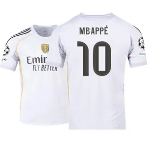 2526 Mbappé #10 White Home Long-Sleeved Soccer Jersey
