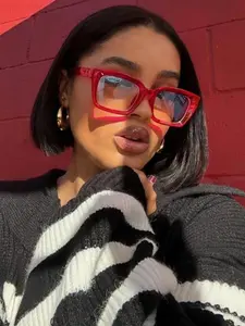 Unisex Simple Style Plain Color Square Frame Eyeglasses, Trendy Casual Eyeglasses for Everyday Use, Fashion Accessories for Outdoor Activities