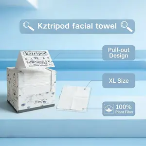 XL Disposable Facial Cleansing Towels, 50 Count/Box, Thickened Soft Absorbent Skin-Friendly Face Towels, Eco-Friendly Skincare Wipes