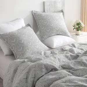 Bedsum Breathable 3-Layer Muslin Cotton Quilted Pillow Cover | Decorative Sham Bedding Accessories 26x26 Inch