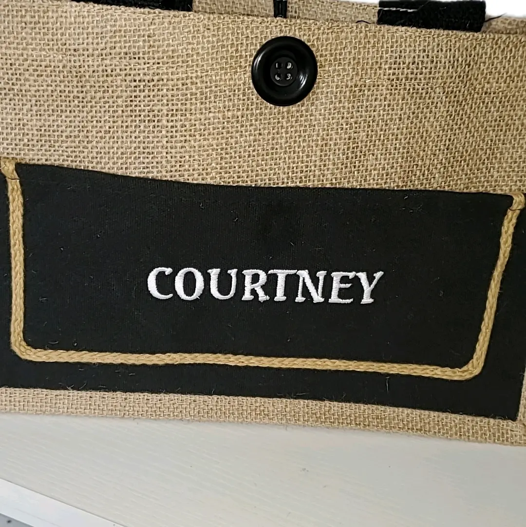 Custom Embroidered Name Design on tote bag