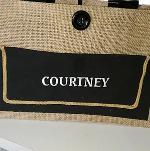 Custom Embroidered Name Design on tote bag