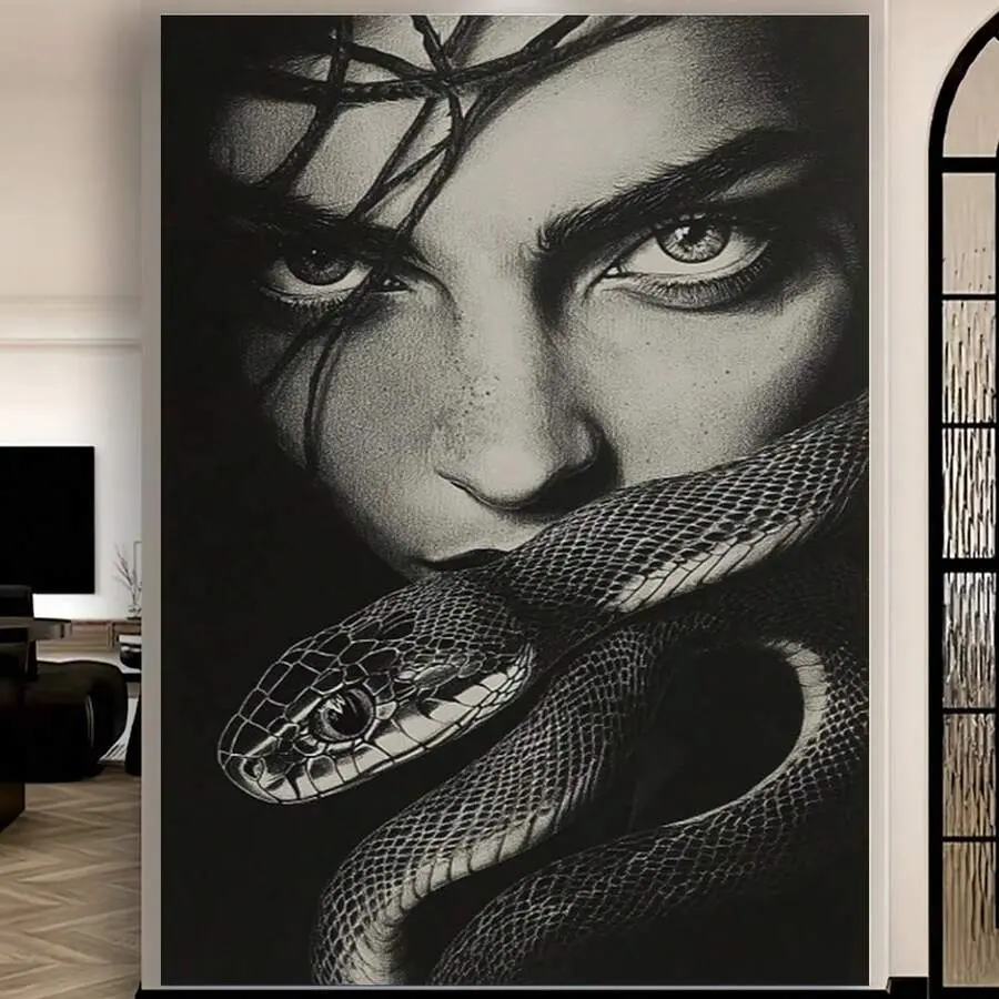 Framed  Medusa Canvas Poster Medusa Myth Medusa Wall Decoration Medusa Portrait Printing Decoration Medusa Art For Christmas