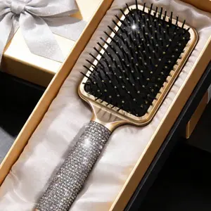 Fashion Rhinestone Hair Comb, Shiny Sparkle Hair Brush, Hair Care Comb, Ultra Soft Bristles, Suitable for All Hair Types, Women & Men, Beauty Travel Essential