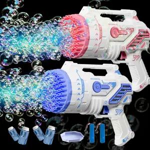 Upgraded Color Bubble Machine, Bubble Machine Toy With Lights,69 Hole Popular Rocket Bubble Machine,Bubbles Toy For 3-12 Years Old Boys Girls Gift Toys bubbly blaster