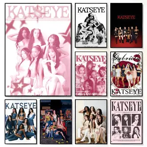 Popular Rising Pop Girl Group Sensation K-KATSEYE Poster Fade-resistant Self-adhesive posters that Perfect for gifts and creating walls in bedrooms Living rooms Bars Coffee houses and Restaurants HD printing waterproof protection