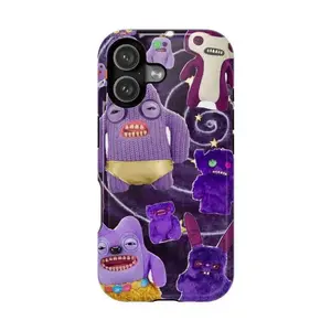Fuggler Monster Phone Case, Purple Weirdcore Ugly Cute Collage Cover, Compatible with iPhone 11-17 Pro Max/Plus and Samsung Galaxy S23-25