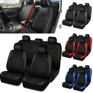 Universal Leather Car Seat Covers for 5 Seats PU Leather Waterproof Protectors Protects Spills & Scratches Fits Most Cars Vans SUVs Trucks Airbag Compatible Car Interior Accessories
