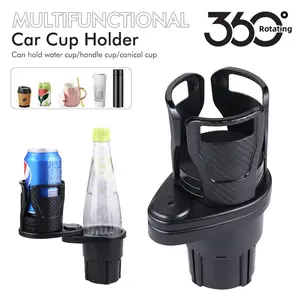 Multifunctional Two-In-One Car Cup Holder Expander, 360° Rotating Adjustable Car Cup Holder, Suitable for Bottles Jars Noodles
