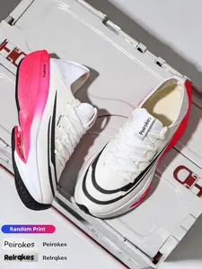 Unisex Trendy Shock Absorption Fiber Cushion Running Shoes, Breathable Textile Upper, Anti-Slip Sole, Soft Lining, All Seasons