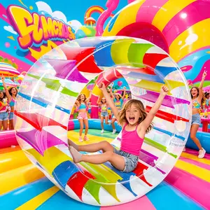 65" Giant Inflatable Wheel Roller! Colorful Water Rolling Float for Kids & Adults – Pool Party & Lawn Fun