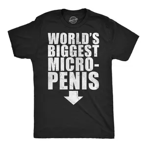 Mens Funny T Shirts Worlds Biggest Micro Penis Sarcastic Graphic Novelty Tee for Men Mens Funny T Shirts Cool Vintage Fashion T-Shirt Gift Classic Menswear Funny Sarcastic Short Sleeve Novelty Tees for Guys Black -
