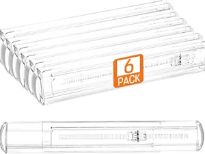 6 Pack Drawer Dividers for Clothes, 2.3" High 13"-21" Adjustable Drawer Dividers Expandable Dresser Drawer Organizer