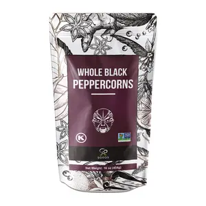 Soeos Black Peppercorns, 16oz (Pack of 1), Non-GMO, Kosher, Packed to Keep Peppers Fresh, Peppercorn for Grinder Refill, Whole Peppercorns Flavor Spice