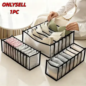 1Pc Foldable Grid Drawer Storage Box-multifunctional Breathable Underwear and Socks Storage Box, Multi-compartment Design, Space-saving Wardrobe Finishing Artifact, Ladies Fashion Accessories Clothing Storage Box