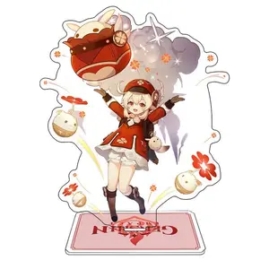 Genshin Impact Acrylic Standees Model Anime Figure Stand Klee Figurine Keqing Hu Tao Raiden Xiao Desktop Display Decoration